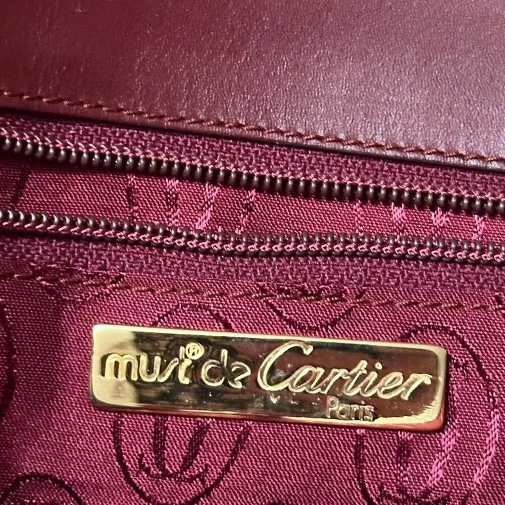 Cartier Vintage Burgundy Leather Clutch